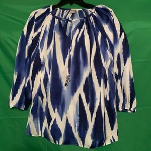 Chico’s size 3 blouse multicolored v-neck 3/4 sleeve